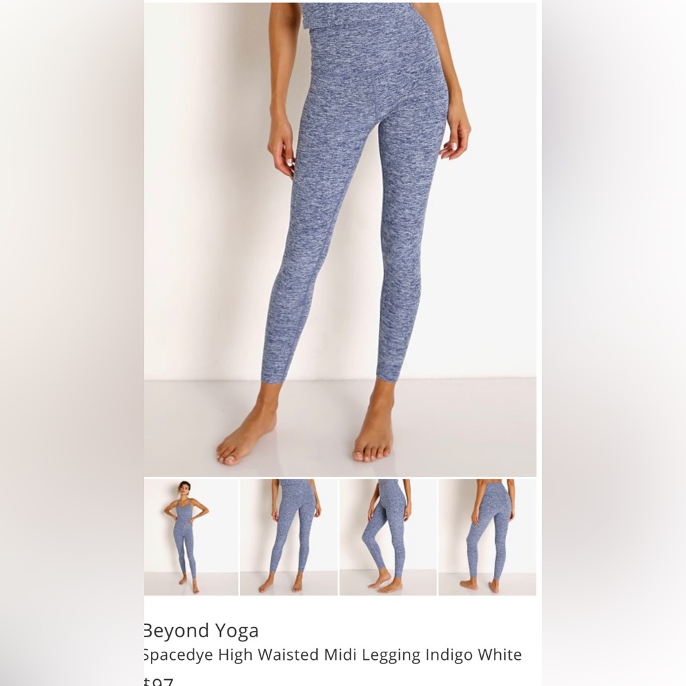Spacedye Caught In The Midi High Waisted Legging - indigo white, small